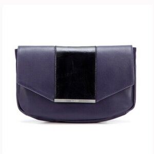Walter by Walter Baker Ferruccio Clutch Purple Plum Black Purse NWT Leather